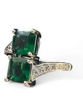 Sterling Silver Emerald CZ Ring Size 10